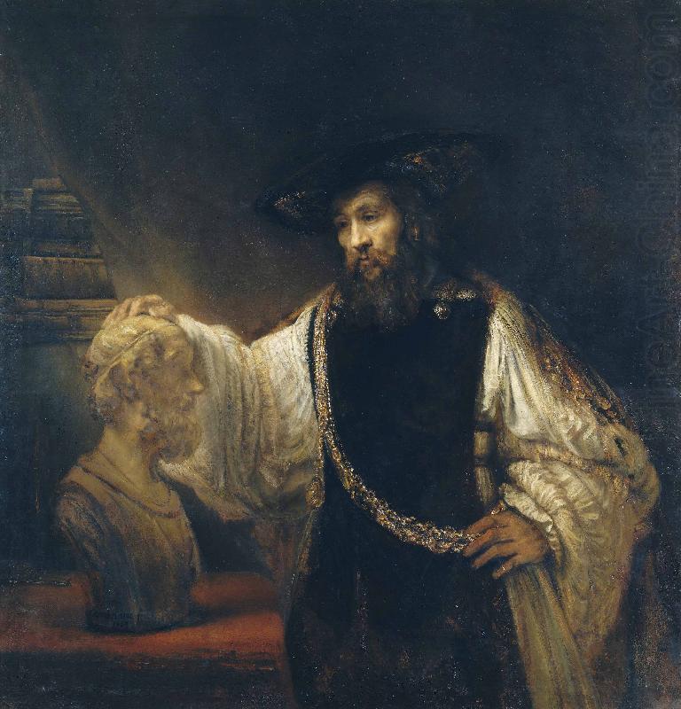 Aristotle Contemplating a Bust of Homer, Rembrandt van rijn